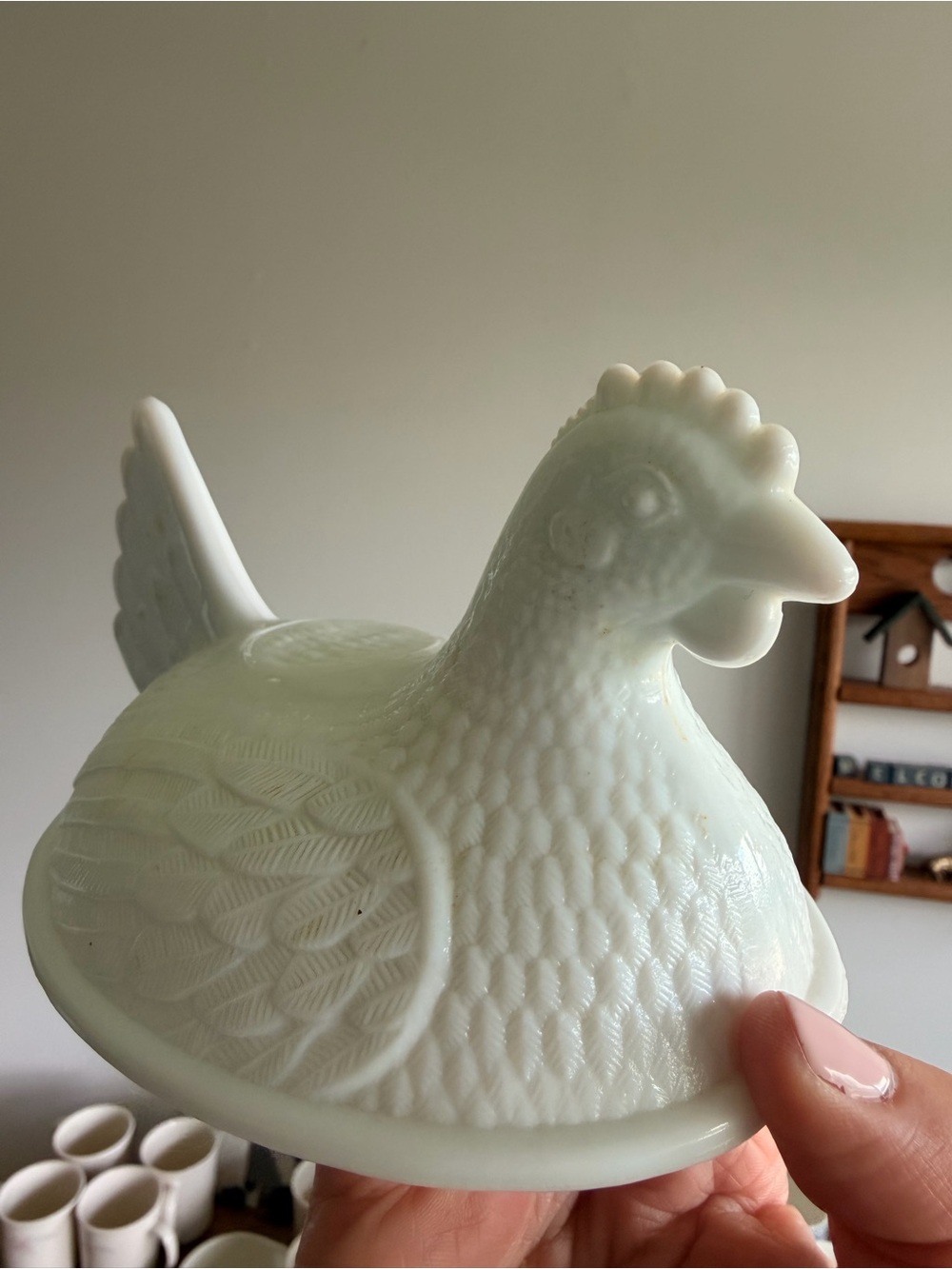Indiana Glass White Milk Glass Hen on nest TOP ONLY - Picture 4 of 6